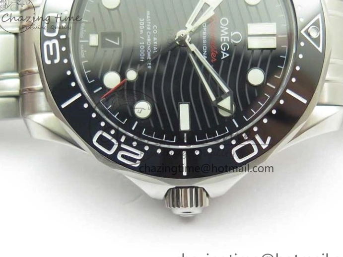 0502 EasyCare Seamaster Diver 300M ORF 1:1 Best Edition Black Ceramic Black Dial on SS Bracelet A 7870